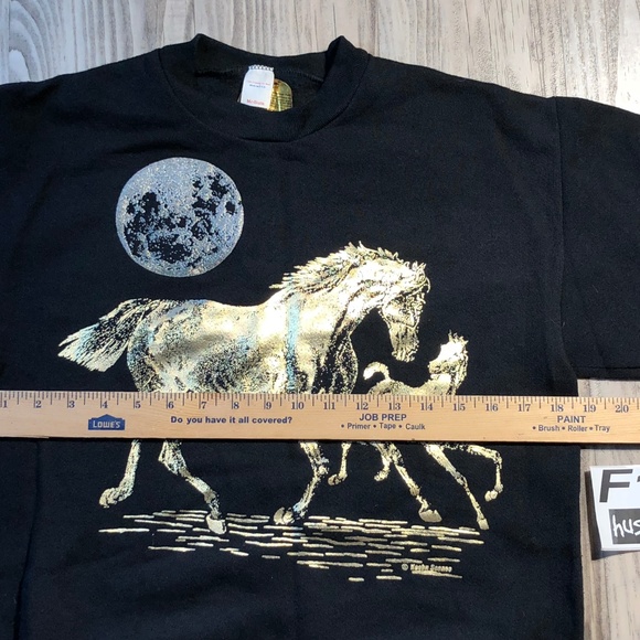 Vintage Keehn Scenes Horse Moon Sweatshirt M Crew - Picture 5 of 8